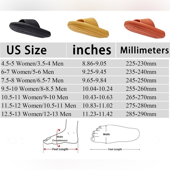 New - Slides slippers 7.5-8 Women’s/6.5-7 Men in Black - Picture 2 of 11